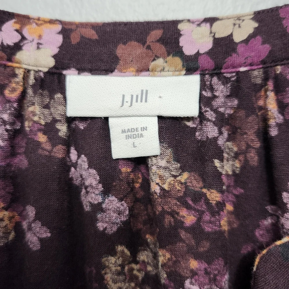 J.jill women's blouse top button-down floral size large - Picture 3 of 6
